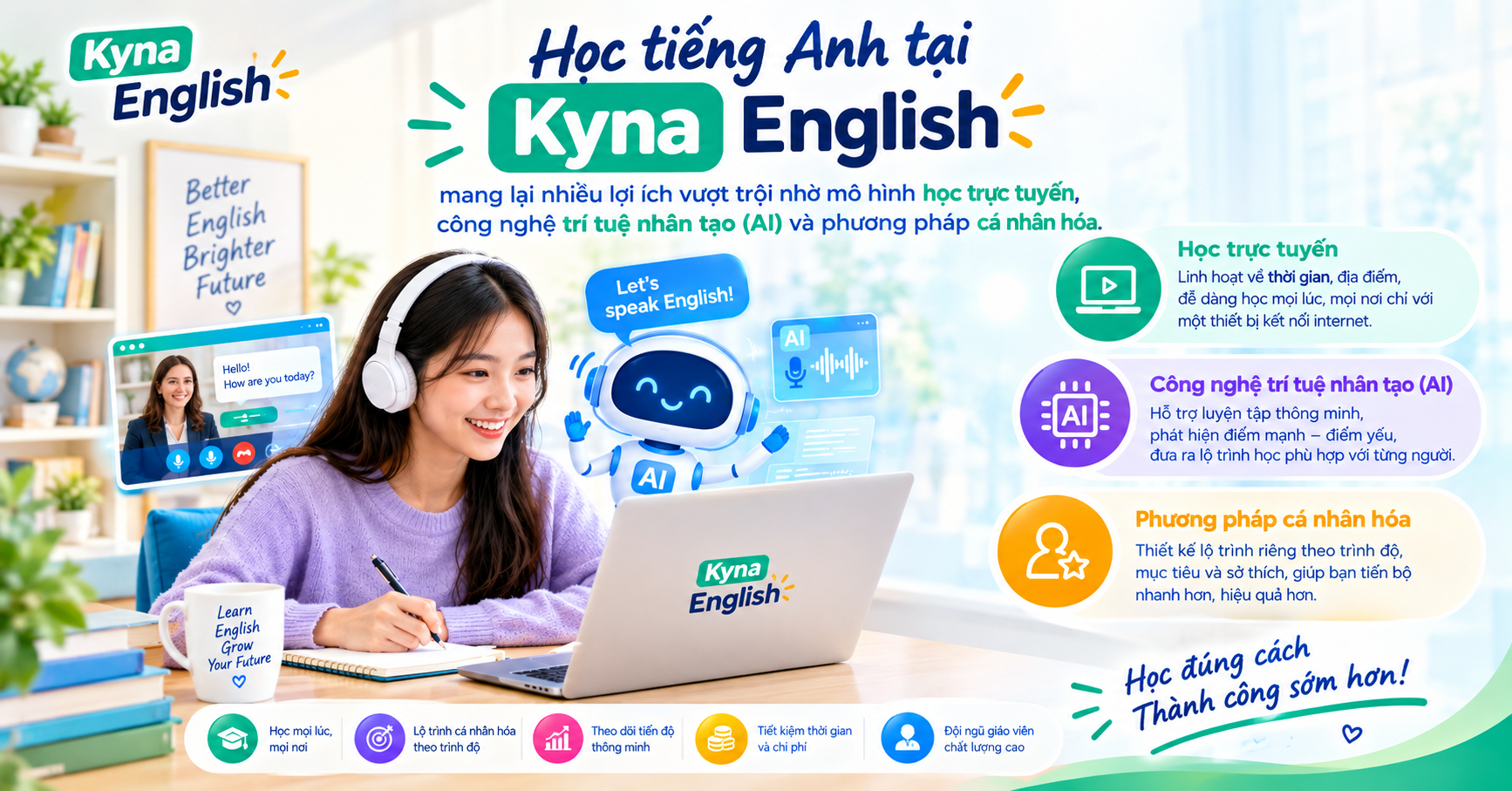 Nhờ mô hình học trực tuyến, công nghệ trí tuệ nhân tạo (AI) và phương pháp cá nhân hóa.